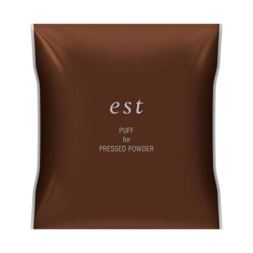 est Pressed Powder Puff Radiant Finish White Background