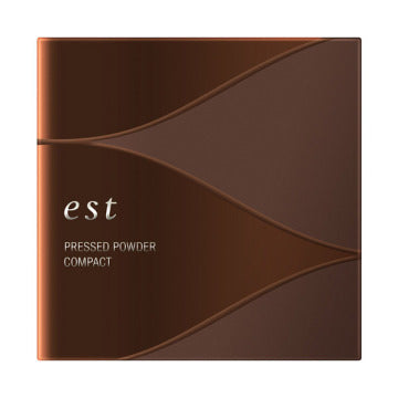 est Brightening Pressed Powder Compact Radiant Glow White Background
