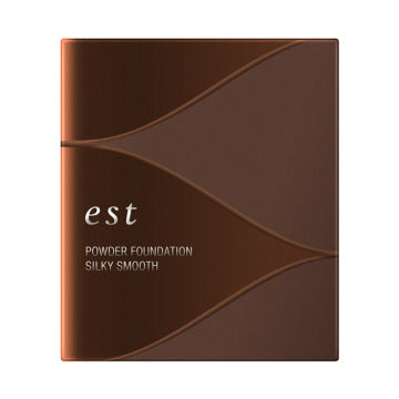 est Powder Foundation Silky Smooth Radiant Finish White Background