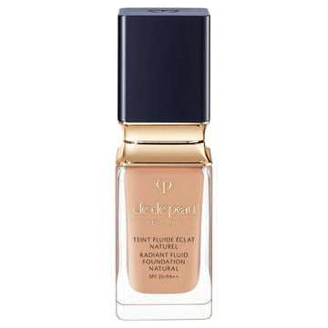 Cle de Peau Beaute Tan Fluid Eclat Natural - Tan Fluid Eclat Natural / SPF25 / PA++ / full product with container / Ochre 40 / 35mL / Scented with natural rose essence - 35ml product bottle on white background