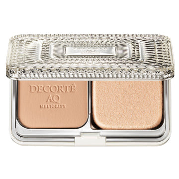 DECORTÉ AQ Milliority Treatment Powder Foundation Case - AQ Milliority Treatment Powder Foundation / refill only / 303 Oak / 11g product bottle on white background