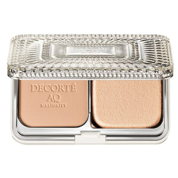 DECORTÉ AQ Milliority Treatment Powder Foundation Case - AQ Milliority Treatment Powder Foundation / refill only / 300 Ochre / 11g product bottle on white background