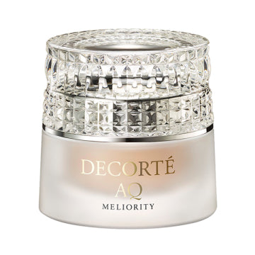 DECORTÉ AQ Milliority Repair Treatment Serum Foundation - AQ Milliority Repair Treatment Serum Foundation / full product with container / 301 Ochre / 30g product bottle on white background