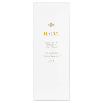 HACCI Body Cream product packaging on clean white background
