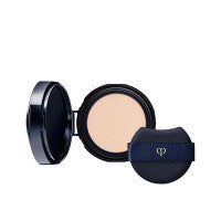 Cle de Peau Beaute TANK CUSHION ECLAT NATURAL - Tan Cushion Ecra Natural / SPF25 / PA+++ / refill only / Ochre 00 / 14g / Scented with natural rose oil and more product bottle on white background