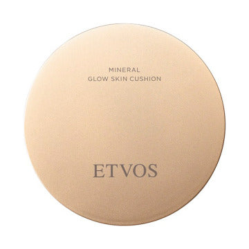 ETVOS Mineral Glow Skin Cushion Puff - Mineral Glow Skin Cushion / SPF32 / PA+++ / full product with container (case + puff included) / Natural / 12g product packaging