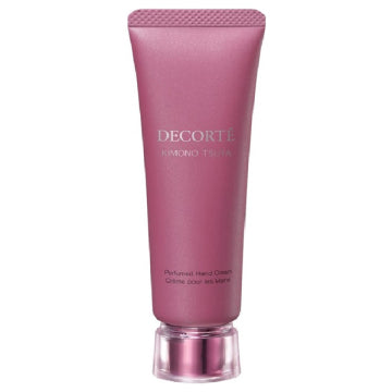 DECORTÉ Kimono Gloss Perfumed Hand Cream Nourishing Rose Background