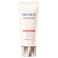 DECORTÉ Sun Shelter Multi Protection Tone Up CC - Sun Shelter Multi Protection Tone Up CC / SPF50+ / PA++++ / full product with container / 01 Light Beige / 35g product bottle on white background