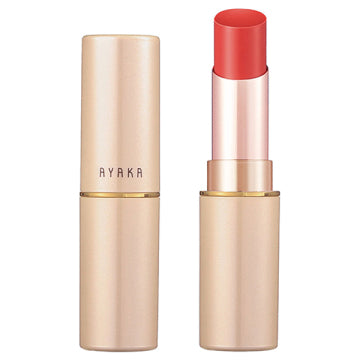 綾花 Wrapping Color Lipstick - Wrapping Color Lipstick / full product with container / PK-01 (Pink) / unscented swatch on lips