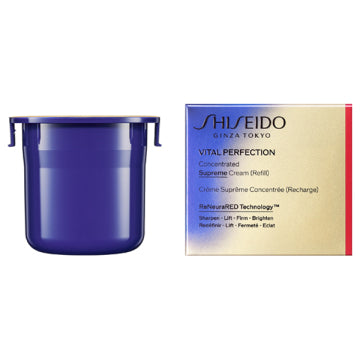 SHISEIDO Vital Perfection Supreme Cream Concentrate Anti-Aging Skincare Product White Background