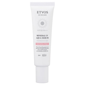 ETVOS Mineral UV Aqua Serum Tone Up White - Mineral UV Aqua Serum / SPF35 / PA+++ / full product with container / Natural Pink / 30g bottle with dropper