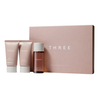 THREE Balancing Nectar Cream Wash - Balancing Nectar Skincare First Kit / 22g+28mL+22mL product packaging