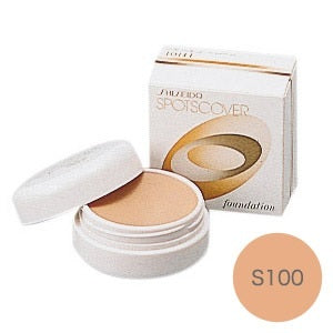 資生堂 Spots Cover Foundation (Cover) - Spot Cover Foundation (Cover) / Overall Use / S100 (Light Skin Tone with Ochre Undertones) / Base Color 20g product bottle on white background