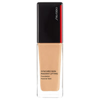 SHISEIDO Synchro Skin Radiant Lifting Foundation - Synchro Skin Radiant Lifting Foundation / SPF35 / PA++++ / full product with container / 320 Pine / 30mL / unscented - 30ml product bottle on white background