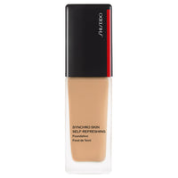 SHISEIDO Synchro Skin Self-Refreshing Foundation - Synchro Skin Self-Refreshing Foundation / SPF35 / PA++++ / full product with container / 330 Bamboo / 30g / unscented product bottle on white background