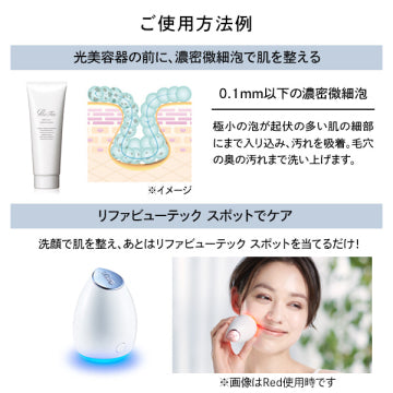 ReFa BEAUTECH SPOT Blue Face Wash Set Skincare Visual Background