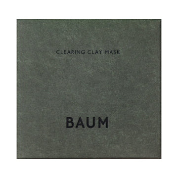BAUM Clearing Clay Mask Natural Charcoal Formula Visual Radiant Background