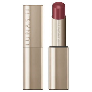 LUNASOL Bare Color Balm - Bare Color Balm / full product with container / 03 Polished Fig / 3.5g swatch on lips