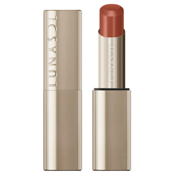 LUNASOL Bare Color Balm - Bare Color Balm / full product with container / 02 Amber Glow / 3.5g swatch on lips
