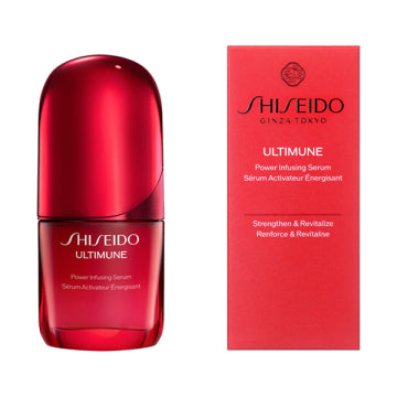 SHISEIDO Ultimune Power Infusing Serum - Ultimune Power Infusing Serum / full product with container / 30mL / Green Floral Scent - 30ml bottle with dropper