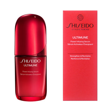 SHISEIDO Beauty Circulation Holiday Kit (Ultimune Power Infusing Serum 50mL & Oilderm refill only) - Ultimune Power Infusing Serum / full product with container / 50mL / Green Floral Scent - 50ml bottle with dropper