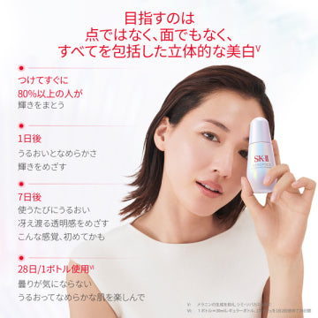 SK-II Genoptics Infinite Aura Essence Brightening Serum Bottle on White Background