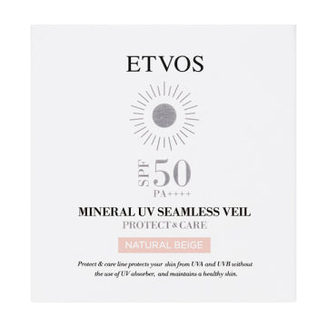 ETVOS Mineral UV Seamless Veil 2025 - Mineral UV Seamless Veil / SPF50 / PA++++ / full product with container / Natural Beige / 9g product packaging