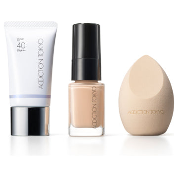 ADDICTION The Foundation Lift Glow - Base Makeup Trial Kit / 101 / 10mL, 15g, container only - 10ml product bottle on white background