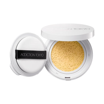 ADDICTION Skincare UV Touch-Up Cushion Radiant Finish White Background