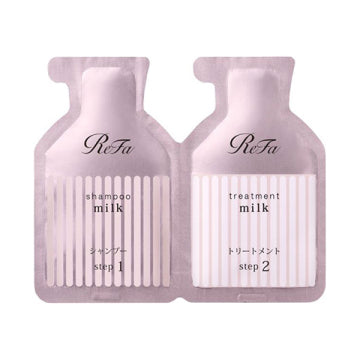 ReFa Refa Milk Protein Treatment Pink - Refa Milk Protein Shampoo & Treatment Pink / Pouch / Pink / 10mL, 10g - 10ml product packaging