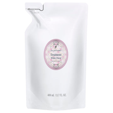 JILL STUART White Floral Treatment Luxurious Hair Care Product White Floral Background