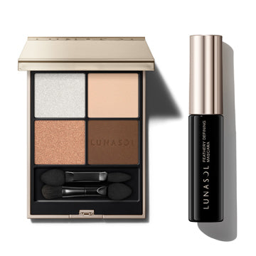 LUNASOL Limited Quantity Eye Coloration N Set - Eye Coloration N 15 Kit / full product with container / 15 Flawless Clarity / 7g, 4.5g palette open view