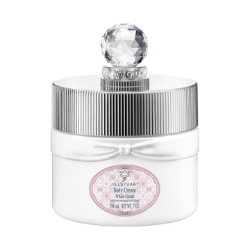 JILL STUART White Floral Body Cream Moisturizing Luxurious Background