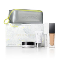 ADDICTION The Foundation Lift Glow - Holiday The Foundation Lift Glow Kit / 006 Light Neutral / 2.5g, 15g, 4g, container only, 30mL product bottle on white background