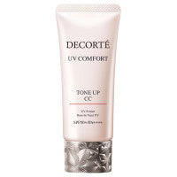 DECORTÉ UV Comfort Tone Up CC - UV Comfort Tone Up CC / SPF50+ / PA++++ / 01 Light Beige / 30mL / Aromatic Green Tea Scent - 30ml product bottle on white background