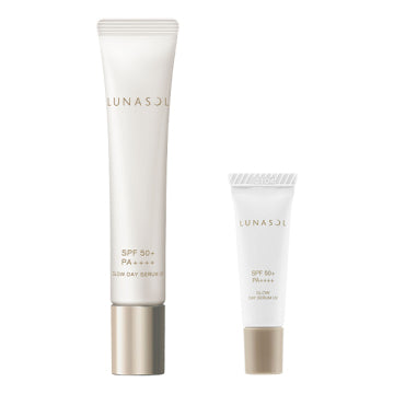 LUNASOL Glow Day Serum UV - Limited Edition Glow Day Serum UV Set / SPF50+ / PA++++ / 30g, 5g product packaging