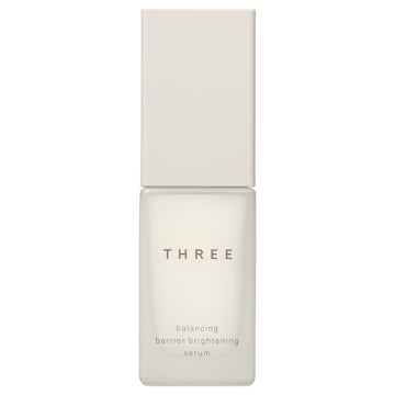 THREE Balancing Barrier Brightening Serum Radiant Skin Background
