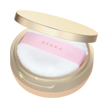 綾花 Airy Veil Loose Powder Compact Radiant Finish White Background