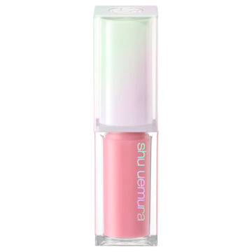 shu uemura Kinuea CC Oil - Kinue Care CC Oil / full product with container / Pink Icing / 4.8g swatch on lips