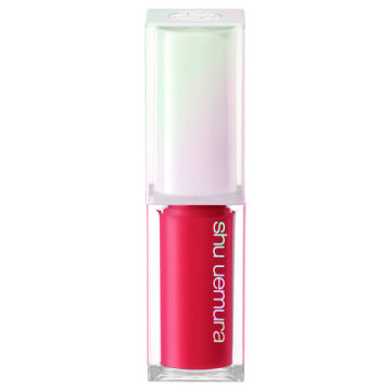 shu uemura Kinuea CC Oil - Kinuea CC Oil / full product with container / Candied Berry / 4.8g swatch on lips