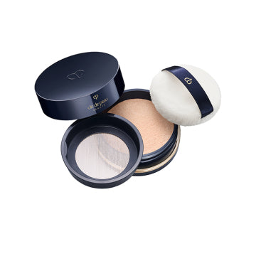 Cle de Peau Beaute Puff (Poudre Transparente N M) - Poudre Transparent N M / full product with container (small) / 2 Light Medium / 8g / Scented with natural rose oil and more product packaging