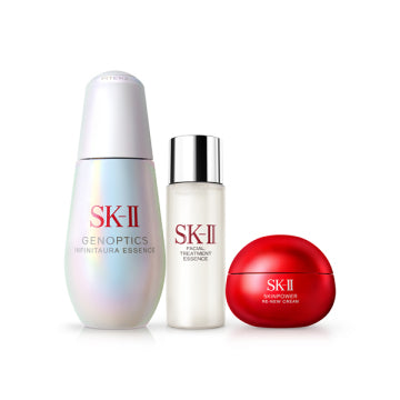 SK-II 【@cosme Limited: Total value of 12,687 yen (tax included)】Genoptics Infinite Aura Essence First Trial Kit - Genoptics Infinite Aura Essence Set / 50ml, 30ml, 15g bottle with dropper